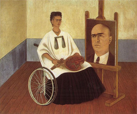 Self Portrait with the Portrait of Doctor Farill 1951 - Frida Kahlo reproduction oil painting