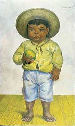 Muchacho Mexicano - Diego Rivera reproduction oil painting