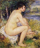 Nude Amid Landscape 1883 - Pierre Auguste Renoir reproduction oil painting