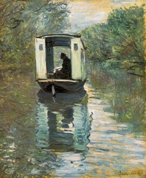 Le Bateau Atelier - Claude Monet reproduction oil painting