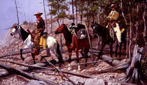 Prospecting for Cattle Range 1889 - Frederic Remington reproduction oil painting