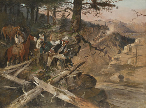 The Ambush [The Road Agents] 1896 - Charles M Russell reproduction oil painting