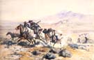 ON THE ATTACK - Charles M Russell reproduction oil painting