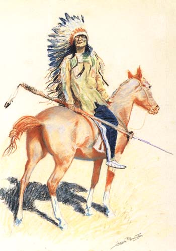 A Sioux Chief 1901 - Frederic Remington reproduction oil painting