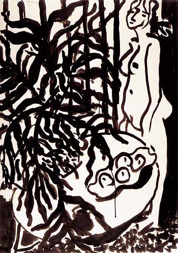 Composition with a Standing Nude and Black Fern 1948 - Henri Matisse reproduction oil painting