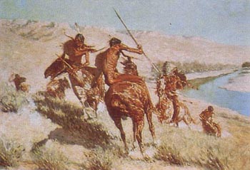 Episode 1 of the Buffalo Gun - Frederic Remington reproduction oil painting