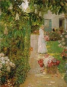 Gathering Flowers in a French Garden, 1888. - Childe Hassam