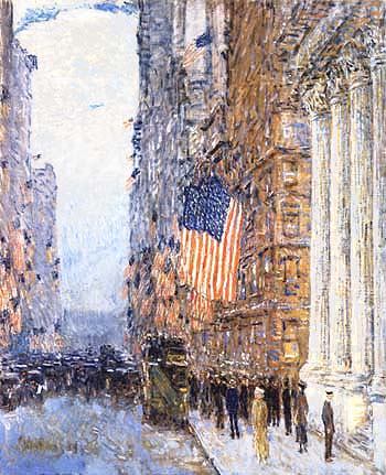 Flags on the Waldorf 1916 - Childe Hassam reproduction oil painting