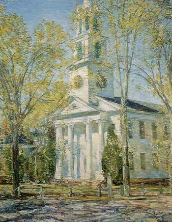 Church at Old Lyme 1906 - Childe Hassam reproduction oil painting