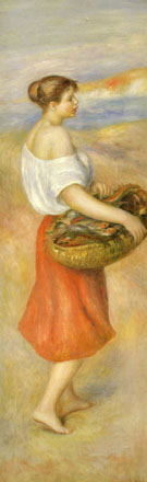 Girl with a Basket of Fish - Pierre Auguste Renoir