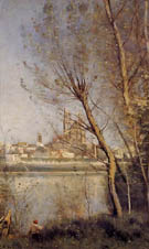 Nantes Cathedral and the City Seen throuth the Trees - Jean-baptiste Corot