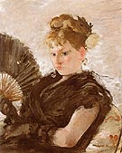 Woman with Fan Head of a Girl 1876 - Berthe Morisot