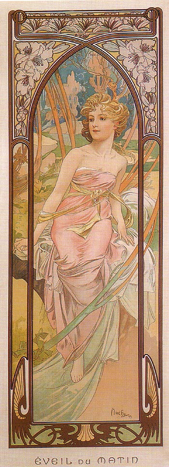 Awake in the Morning 1899 - Alphonse Mucha reproduction oil painting