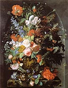 Vase of Flowers in a Niche c1732 - Jan Van Huysum