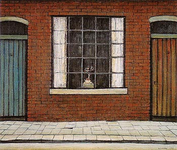 Flowers in a Window 1956 - L-S-Lowry reproduction oil painting