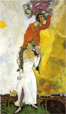 Double Portrait with Wineglass Bella and Marc 1917 - Marc Chagall