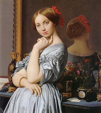 Detail of comtesse d Haussonville - Jean-Auguste-Dominique-Ingres reproduction oil painting