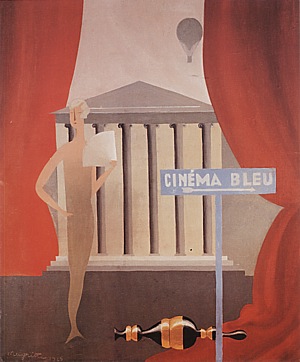 The Blue Cinema, 1925 - Rene Magritte reproduction oil painting