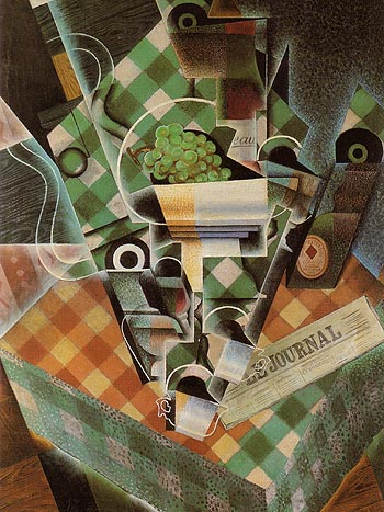 Still Life with Checkered Table Cloth 1915 - Juan Gris reproduction oil painting