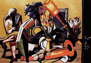 Large Still Life with Telescope 1927 - Max Beckmann reproduction oil painting