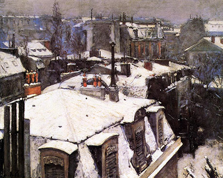 Rooftops Under Snow 1878 - Gustave Caillebotte reproduction oil painting