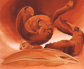 Horn and Feathers 1937 - Georgia O'Keeffe reproduction oil painting