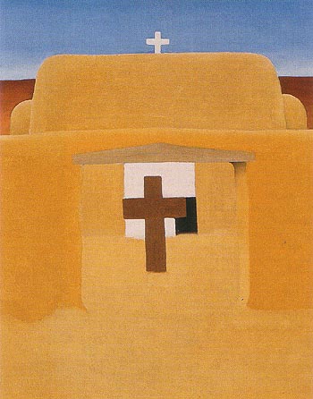 Gate of an Adobe Church New Maxico 1929 - Georgia O'Keeffe reproduction oil painting