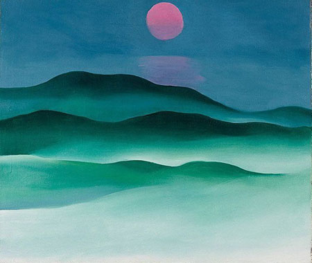 Pink Moon Over Water 1923 - Georgia O'Keeffe reproduction oil painting