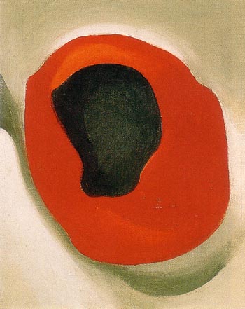 Untitled Allligator Pear in red Dish 1923 - Georgia O'Keeffe reproduction oil painting