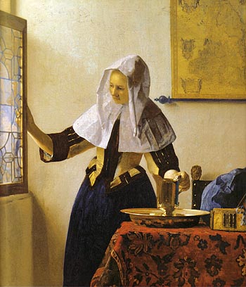 Woman with a Water Jug 1662 - Johannes Vermeer reproduction oil painting