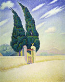 Two Cypresses, Mistral, Opus 241 1893 - Paul Signac
