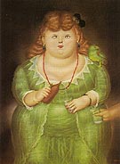 Woman with Porrot 1973 - Fernando Botero