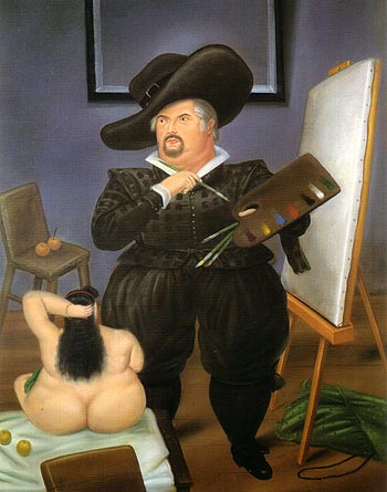 Self Portrait in the Costume of Velazquez 1986 - Fernando Botero reproduction oil painting