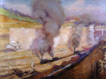 In the Lock Miraflores 1914 - Alson Skinner Clark reproduction oil painting