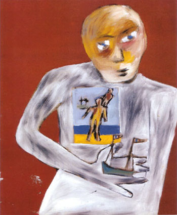 Portrait of John Perceval with a Model Boat c 1943 - Sidney Nolan reproduction oil painting