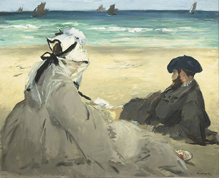 On the Beach 1873 - Edouard Manet reproduction oil painting