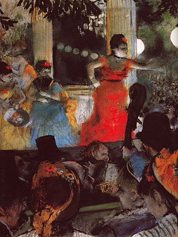 Cafe Concert at Les Ambassadeurs c1875 - Edgar Degas reproduction oil painting