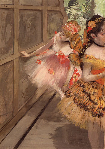 Dancers in the Wings 1880 - Edgar Degas reproduction oil painting