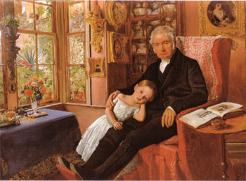 James Wyatt and his Granddaughter Mary 1849 - John Everett Millais reproduction oil painting