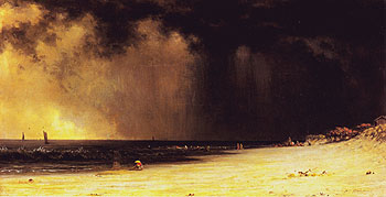 Thunderstorm at the Shore c1870 - Martin Johnson Heade reproduction oil painting