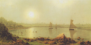 York Harbor Coast of Maine 1877 - Martin Johnson Heade reproduction oil painting