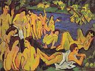 Bathers at Moritzburg c1909 - Ernst Kirchner