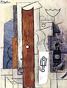 Guitar Gas Jet and Bottle 1913 - Pablo Picasso