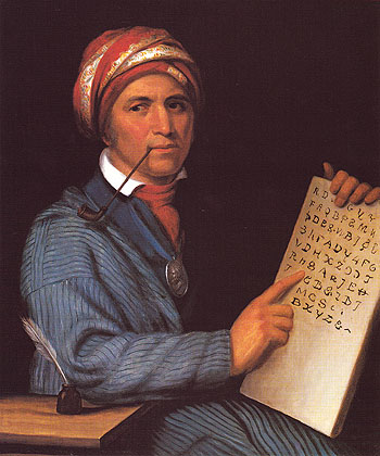 Sequoyah after a painting by Charles Bird King c1830 - Henry Inman reproduction oil painting