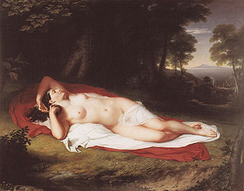 Ariadne Asleep on the Island of Naxos c1809 - John Vanderlyn reproduction oil painting