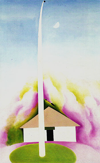 Flag Pole And White House 1959 - Georgia O'Keeffe reproduction oil painting