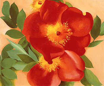 Two Austrian Copper Roses 3 1957 - Georgia O'Keeffe reproduction oil painting