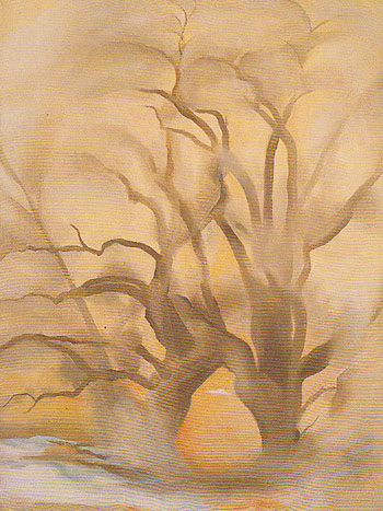 Winter Cottonwood East V 1954 - Georgia O'Keeffe reproduction oil painting