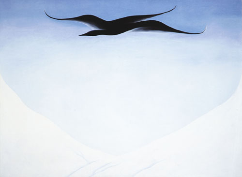 A Black Bird With Snow Covered Red Hills 1946 - Georgia O'Keeffe reproduction oil painting