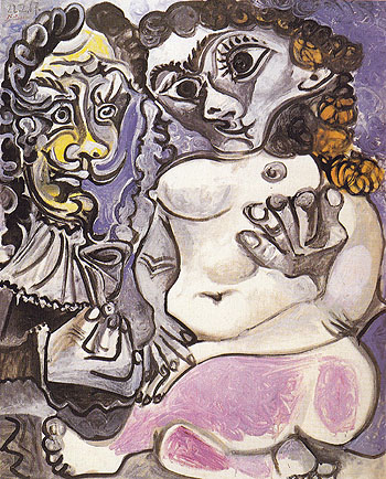 Nude Manand Woman 1967 - Pablo Picasso reproduction oil painting